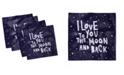 Ambesonne I Love You to the Moon and Back Set of 4 Napkins, 12" x 12"